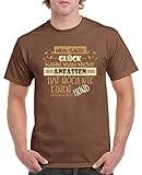Comedy Shirts - Wer SAGT Glück kann Man Nicht anfassen, hat noch nie einen Hund gestreichelt - Herren T-Shirt - Braun/Hellbraun-Beige Gr. L