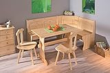 Eckbankgruppe Eckbank KüChe Eckbank Kiefer Massiv, 4-teilig, Eckbank, Tisch U. 2 Stühle Sitzecke KüChe Eck Essgruppe Eckbank E