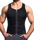 Bingrong Herren Fitness Shape Shirt Figur formend Training Achselshirts Weste Sauna Schwitzeffekt Tank Top stark formend Gym Bodyshape mit Reiß