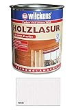 Wilckens 750 ml Holzlasur Innen & Außen, wasserverdünnbar, Weiß Seideng