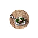 Arabisch Islamisch Allah Segen Halskette muslimischer religiöser Schmuck Allah Zeichen Kunst Foto Glas Kuppel 3 Faltspiegel Reise tragb