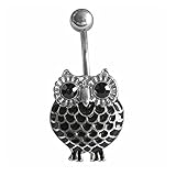 JIEERCUN 1 x Bauchnabelpiercing aus Edelstahl mit Eulenmotiv, Bauchnabelpiercing, sexy Piercings, baumelnder Ohrring, Piercing-Schmuck, Bauchnabelpiercing (Farbe: A)