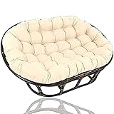 NC Gartensessel und Terrassenstuhl Doppel Papasan Stuhlkissen wasserdichte Dekorative Kissen für Outdoor-Sofa-Hängematte-Schaukelstühle (kein Stuhl),Beige,70.9 * 51.2