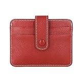 AZOPINBRE Frauenkartenhalter Kleine Brieftasche Ultradünne Rindsleder Multi-Kartenhalter Brieftasche Premium (Color : Wine Red)