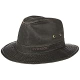 Stetson Vagabunden Traveller Hut Herren - Abenteuerhut aus Baumwolle mit UV-Schutz 40+ - Outdoorhut im Vintage-Stil - Baumwollhut Sommer/Winter - Sonnenhut - M (56-57 cm) b