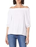 Eight2Nine Damen Carmen Langarm Bluse, White, M