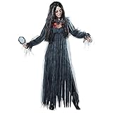 JIAQUAN-SHOP Halloween-Mantel Cosplay Halloween Frauen Hexe Teufel Vampir Uniform Lange Kleid Party Cosplay Opera Kostüm,Schwarzblau Halloween-Dekoration (Size : B-M)