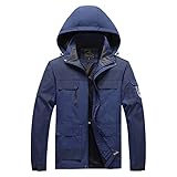 WOYAOBAODAN Herren Winter Jacke Parka Parker mit Kunstfell Warme Winterjacke Parka Lang Wintermantel Mit Kunstfell Kapuze Outdoor Gefütterte Steppjacke Jacke Outdoor Gefütterte Steppjacke Jack