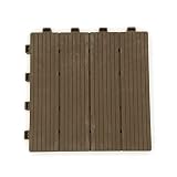 Holzfliesen Balkon DIY-Spleißboden, Ineinandergreifende rutschfeste WPC-Deckfliesen, Für Innen- Und Außenbalkon-Terrassengartendekoration (Color : Coffee Color, Size : 33PCS/3m²)