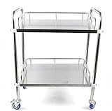 SUN RNPP Medizinische Laborgeräte Utility Servierwagen, Labor 2 Schichten Labor Servierwagen Trolley Edelstahl Serviergeräte mit S
