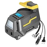 VEEAPE Elektrischer Auto Luftkompressor 150PSI, digitaler Luftpumpe Fahhradlufpume DC 12V und AC 230V mit LED Licht und LCD Bildschirm für Auto,Fahrrad, M