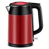 Zecken Kettle Stilvolle Rot Doppel Hitze Erhaltung Warmwasserbereiter, Großkaliber Entwurf, Auto-Shut-Off und Trockengehschutz, 1.7L