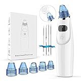 Mitesserentferner Porenreiniger Porensauger Mitesser sauger,2021 elektrisch Pickelsauger Gesicht Mitesser Entferner Vakuum Sauger Blackhead Remover mit 5 Saugköpfe& Komedonenquetscher S