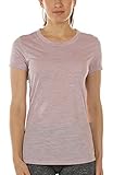 icyzone Damen Kurzarm Shirt Atmungsaktiv Oberteile Fitness Gym Top Casual T-Shirt (L, Cameo Brown)