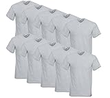 10 Fruit of the loom T Shirts V-Neck M L XL XXL V-Ausschnitt Diverse Farben auswählbar (L, Grau)
