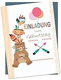 the lazy panda card company Set: 15 Einladungskarten Kindergeburtstag: Tiere Geburtstagseinladungen Einladungen Geburtstag Kinder Mädchen (15 Karten mit 15 passenden Umschlägen Briefumschlägen)