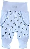 La Bortini Baby Hose mit Füßchen Weiß Schlupfhose Baumwolle Gr.50 bis 92 (92)