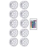 Shoplifemore Tauchbare LED-Lichter, Mini-RGB-Lichter, wasserdichte Unterwasser-Lichter mit Fernbedienung, für Vasenbasis, Aquarium, Teich, Garten, Aquarium, Aquarium, Heim-Party (1 Fernbedienung)