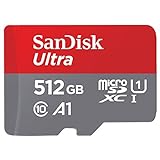 SanDisk Ultra microSDXC UHS-I Speicherkarte 512 GB + Adapter (Für Android-Smartphones und - Tablets und MIL-Kameras, A1, C10, U1, 120 MB/s Übertragung)