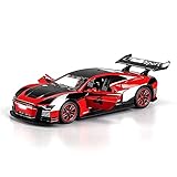 DMDYM Diecast Modellauto 1/32 Skala Für Audi Für E-tron Rennwagen Modell Spielzeug Druckguss Zurückziehen Sound Licht Sportfahrzeug Spielzeug Schmücken (Color : Red)