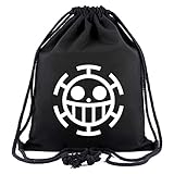 WANHONGYUE One Piece Trafalgar Law Anime Sporttasche Turnbeutel Training Tasche Gym Sack Drawstring Bag Schwarz-2