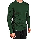 Alpin Loacker Merino Langarmshirt Herren - Premium Merino Wolle Longsleeve Funktionsshirt aus 100% Wolle,Grün M