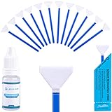Lens-Aid Sensor Reinigungsset mit Swabs und Flüssig-Reiniger für Vollformat Kameras: 12x Mikrofaser Swab 24 mm einzeln verpackt inkl. L