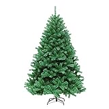 6FT Künstlicher Weihnachtsbaum Xmas Pine Tree,Premium Künstlicher Fichtenscharnier-Weihnachtsbaum,Premiumscharnierter Tannenbaum,Einfache Montage mit Metallständer,Weihnachtsdekor für Indoor und O