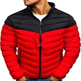 ZDDHOODY Winterjacke Herren Parka Daunen Jacke Parka Stehkragen Reißverschluss Winter Jacke Warmer Übergangsjacke Outdoorjacke Windjacke Windbreaker Freizeitjacke Leicht Puffer Jacke Softshelljack