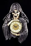 Reaper Wanduhr - Die dunkelste Stunde | Sensenmann Deko Figur Skelett Totenkopf Uhr G