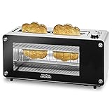 Cecotec VisionToast Toaster. Glasfenster, XL Schlitz, 7 Toaststufen, 3 Funktionen, 7 Möglichkeiten, 2 Toasts und 1260 W