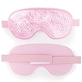 Grace & Stella Hot & Cold Gel Perlen Augenmaske / Schlafmaske - Wiederverwendbare, mikrowellengeeignete & gefrierbare Augenkompressionsgelmaske mit verstellbarem Riemen - Schlafmaske für müde Aug