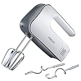 PREUP Handmixer, Stabmixer 5 Handrührgerät, 300 Watt Handmixer und Turbofunktion, 4 Edelstahlzubehör Kuchenmischer zum Backen von Küchenk