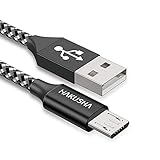 Micro USB Kabel,[2M] Nylon Micro USB Ladekabel Schnellladekabel High Speed Handy Datenkabel für Samsung Galaxy S7/ S6/ J7/ Note 5,Xiaomi,Huawei, Wiko,Motorola,Nokia,Kindle…