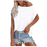 Damen Longshirt Blouse WeißE Blusen GüNstig T-Shirt Damen Lang Hemdbluse Bluse Gummizug Saum Damen Oberteile Sommer Sale T Shirts Damen Sommer Top Look Lockere Oberteile D