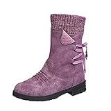 RTPR Damenstiefel Wadenhöhe mit Absatz Stoff-Schaft Reißverschluss Wasserdicht Gefüttert Halbstiefel Schnürstiefel Winterschuhe Winterstiefel, Bequeme Stiefel Für Damen Mode B