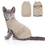 Dociote Hund Pullover - weiche und warm T-Shirt Winter Hundebekleidung Katzenpullover aus Fleece für kleine mittelgroße Hunde Katzen Braun S