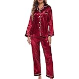 Damen Button Down Nachtwäsche Frühling Sommer Loungewear Damen Schlafanzug Satin Pyjama Kurz/Lange Set Nachtwäsche Sleepwear Sportanzug Oberteil Hose Loungewear Print Satin Pj S