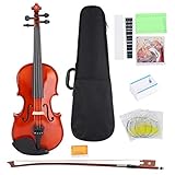 1/8 Violine für Anfänger, Kinder - Fichte Riegelahorn Retro Violinen Set Mit Geigenetui, Kolophonium, Schnur, Bogen, Geigenbrett Aufkleber, Anfänger Violinen, Holzsaitenmusik