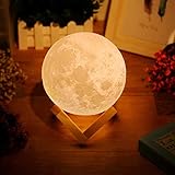 3D Mond Lampe 15cm/5.91' Light Moonlamp, AGM Helligkeit Led Nachtlicht Stimmungslicht Dimmbare Touch Lampe für Wohnzimmer, Geschenk am Weihnachten für Kinder und Liebhab