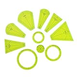 Renoble 10pcs Quilting Schablone Patchworkschablone Dresden Plate Template Set, Premium Quilting Schneidwerkzeug, Frei Kombiniert, Um Das Muster Anzupassen, Das Sie Mög