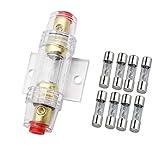 Audio Inline AGU Sicherungshalter mit 8 pcs 60A Car Schalter für Auto Verstärker Kabel Reset Subwoofer Leistung