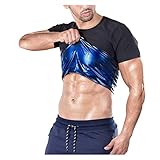 Herren Sauna T-Shirt Sweat Tee Compression Tank Top Gewichtsverlust Workout Schlankes Shirt Gym Shapewear Sportlich Kurzarm Heat Trapping Hot Fat (Color : Men, Size : M)