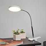Lindby LED Klemmleuchte 'Milow' (Modern) in Weiß u.a. für Wohnzimmer & Esszimmer (1 flammig, inkl. Leuchtmittel) - Tischlampe, Tischleuchte, Leselampe, Nachttischlampe, Wohnzimmerlamp