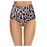 Badehose Damen High Waist- Badeshorts Damen, High Waist, Kurz, Hose Beach Shorts, Badebekleidung, Strandshorts, Schwimmshorts, Bikinihose, Sporthose, Bikini Slip, Schwimmhose, Boardshorts, Schw