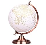 EXERZ 20cm Globus Golden Farbe Metallisch - Pädagogische, Geografische, Moderne Desktop-Dekoration - Metallbogen Und -Basis, In Goldener Farbe Beschichtet - Eng