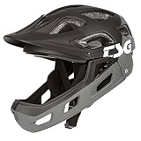 TSG Seek Youth FR Integralhelm mit abnehmbarem Kinnriemen, Fahrradhelm für Kinder, Unisex, Schwarz, Größe XXS/XS (52–56 cm)