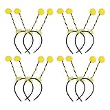 YiZYiF Bienenkostüm Set mit Bienenantenne Stirnband Haarreif Bienenflügel Set Weihnachtsfeier Flügeln Kostüm Geburtstagsfeier Kostümzubehör Geschenk für Erwachsene Kinder C Gelb One S