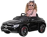 Actionbikes Motors Spielzeug Elektroauto Mercedes Benz C63 - Lizenziert - Ledersitz - Rc Fernbedienung - Elektro Auto für Kinder ab 3 Jahre - Kinderauto (Schwarz)