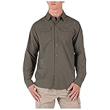 5.11 Tactical Herren Freedom Flex Langarmshirt Polyester Stretch RAPIDraw Knopfleiste Style 72417 Ranger Green 2X